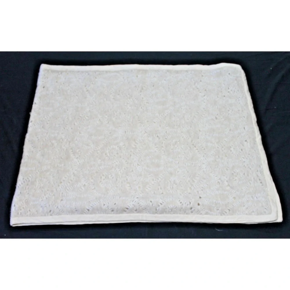 Rara Avis By Iris Apfel Beige Textured Knit Throw Blanket Shawl Wrap O/S